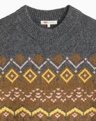 Levi's Charlotte Fairisle Crewneck Sweater in Camel crew neckline detail