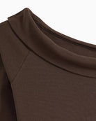 Levi's Clara Rib Off Shoulder Top in Dark Brown off-shoulder neckline detail
