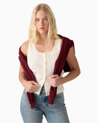Levi's Dry Goods Pointelle Lace Tank in Off White styled view