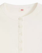 Levi's Essential Long-Sleeve Henley Shirt in cream red tab detail