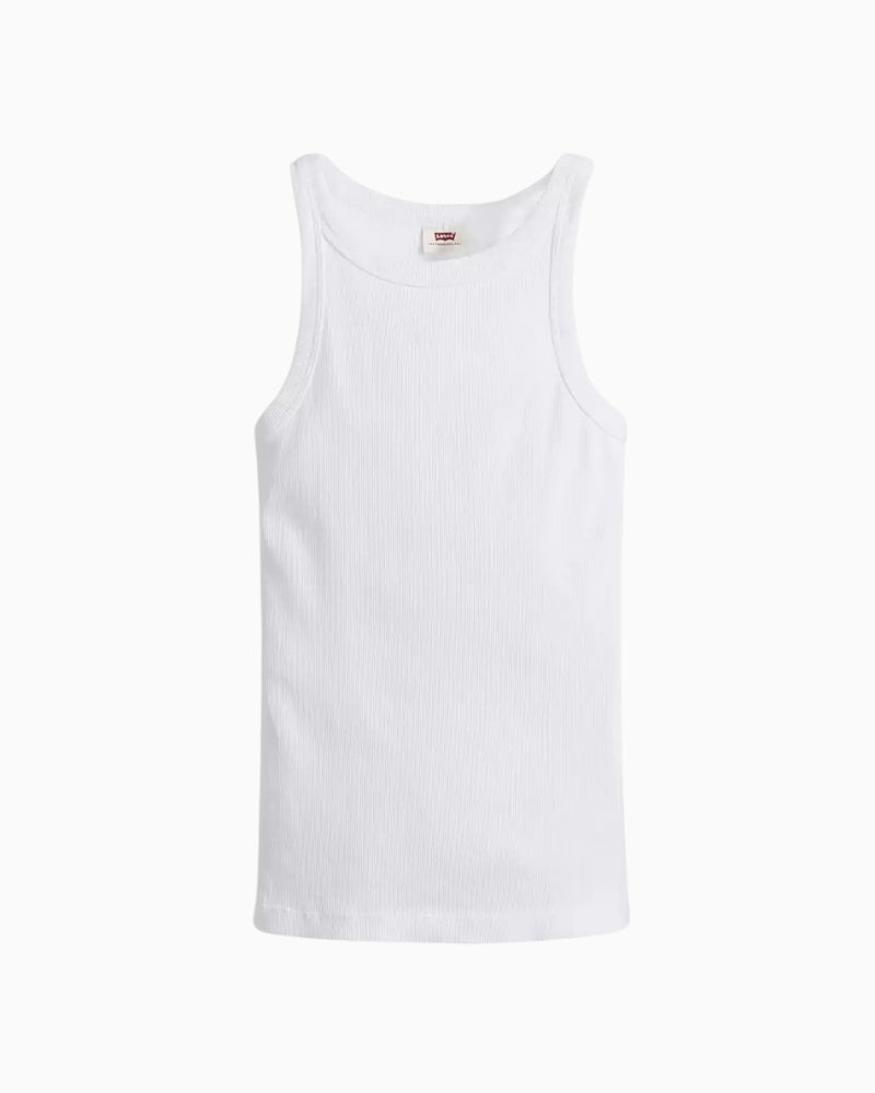 Levi’s Essential Racer tank top white, ribbed fabric detail – Áines Boutique