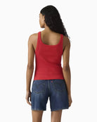 Levi's Essential Ribbed Tank Top Urban Red full outfit view