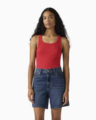 Levi's Essential Ribbed Tank Top Urban Red front view
