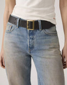 Levi’s Frankie Belt Caviar Black worn with denim