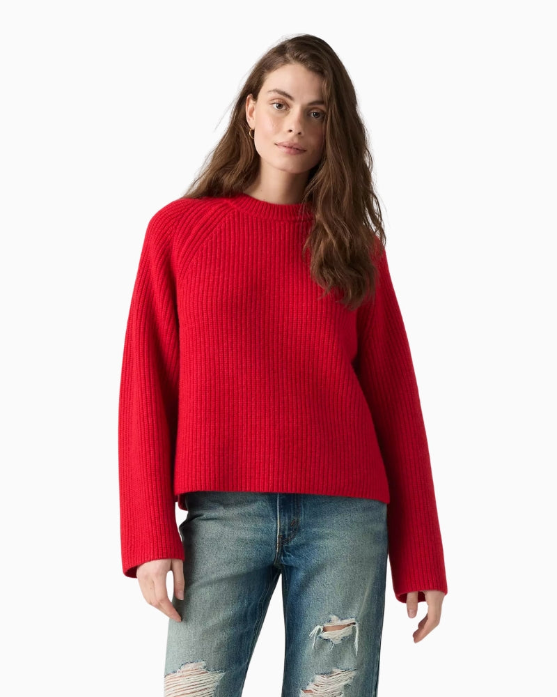 Levi's Frida Wool Crewneck Sweater in Red front view
