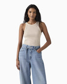 Levi’s Garment Dye Essential Racer Tank beige front view