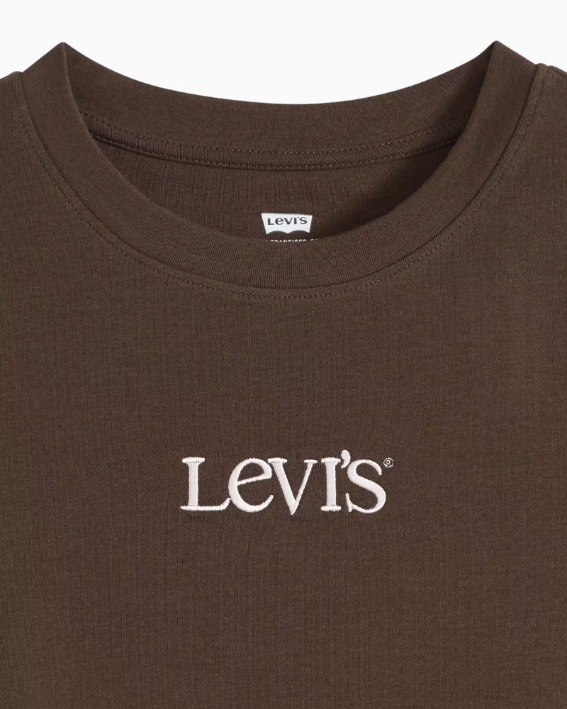Levi's Graphic Essential Baby Tee in Dark Brown graphic detail