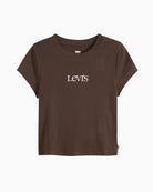 Levi's Graphic Essential Baby Tee in Dark Brown ribbed knit detail