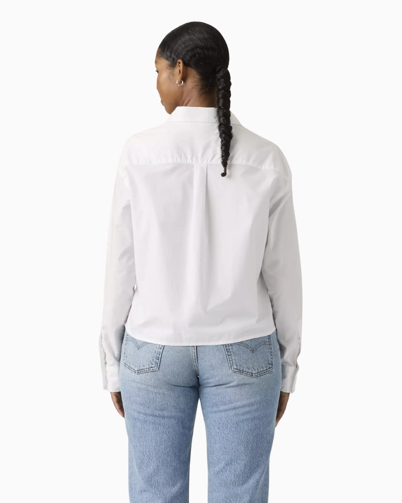 Levi's Harlie Cropped Button Down Shirt in White back view
