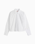 Levi's Harlie Cropped Button Down Shirt in White button front detail