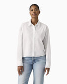 Levi's Harlie Cropped Button Down Shirt in White front view