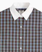 Levi's Harlie Long-Sleeve Shirt in brown plaid button-front and collar detail