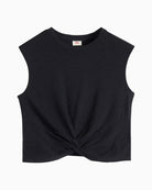 Levi's Jemma Knot Tee black front view with knot
