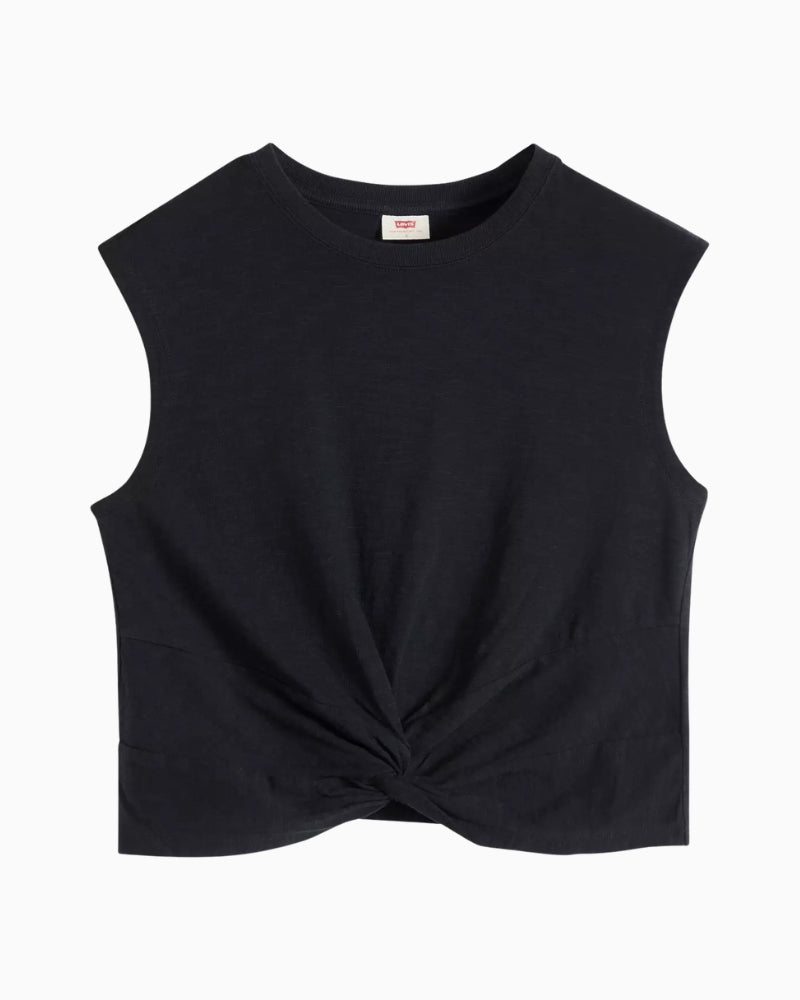 Levi's Jemma Knot Tee black front view with knot