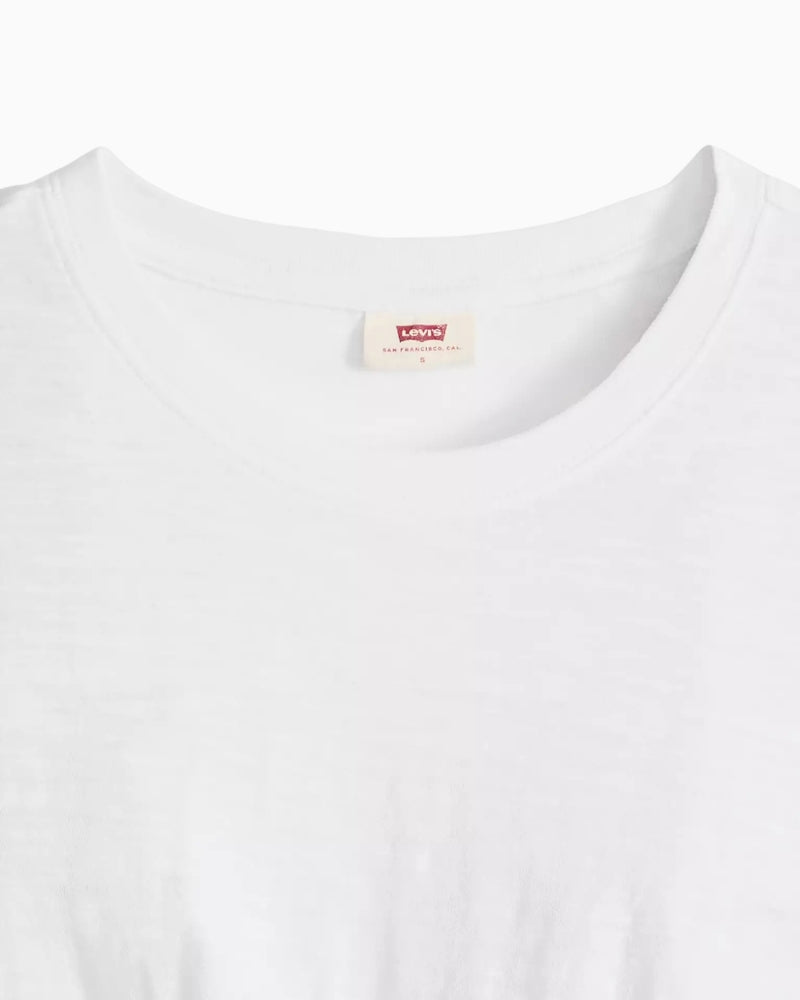 Levi's Jemma Knot Tee white crew neck close-up