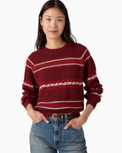 Levi's Jolie Fairisle Crewneck Sweater in Cabernet front view