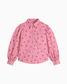 Levi's Juna Western Shirt in pink floral corduroy bishop sleeve detail