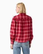 Levi's Juna Western Shirt in red plaid back view
