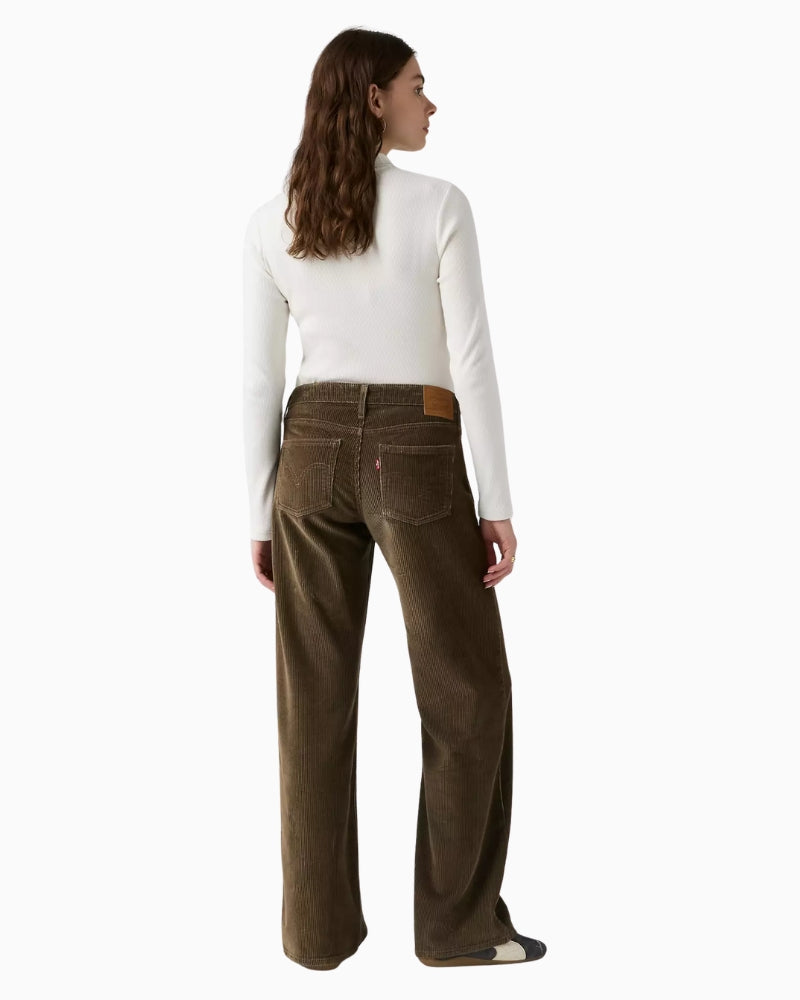 Levi's Low Loose Corduroy Pants in Canteen brown back view