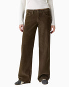 Levi's Low Loose Corduroy Pants in Canteen brown front view