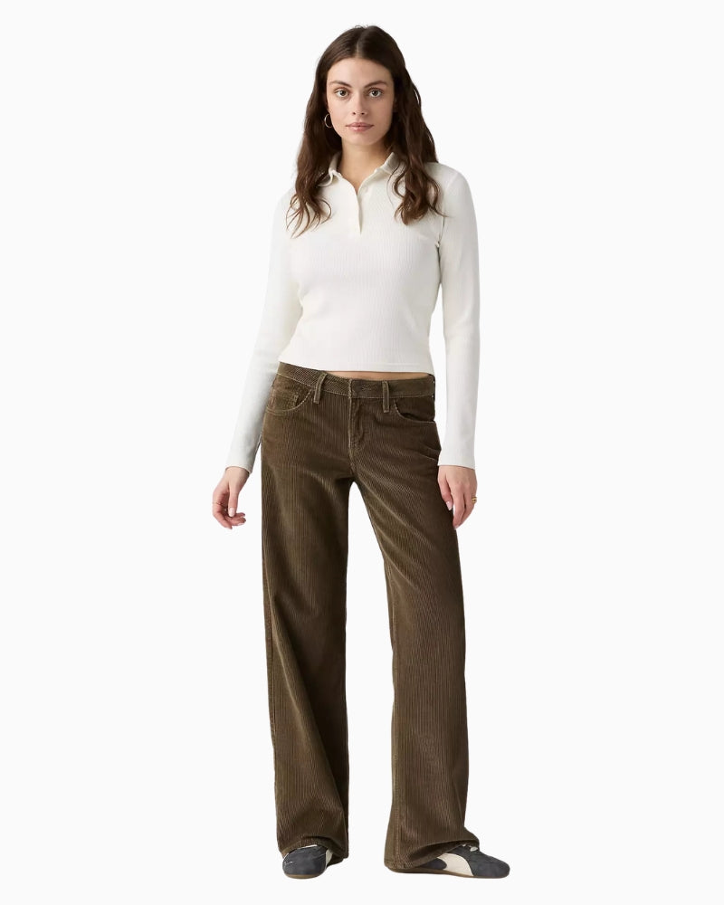 Levi's Low Loose Corduroy Pants in Canteen brown styled view