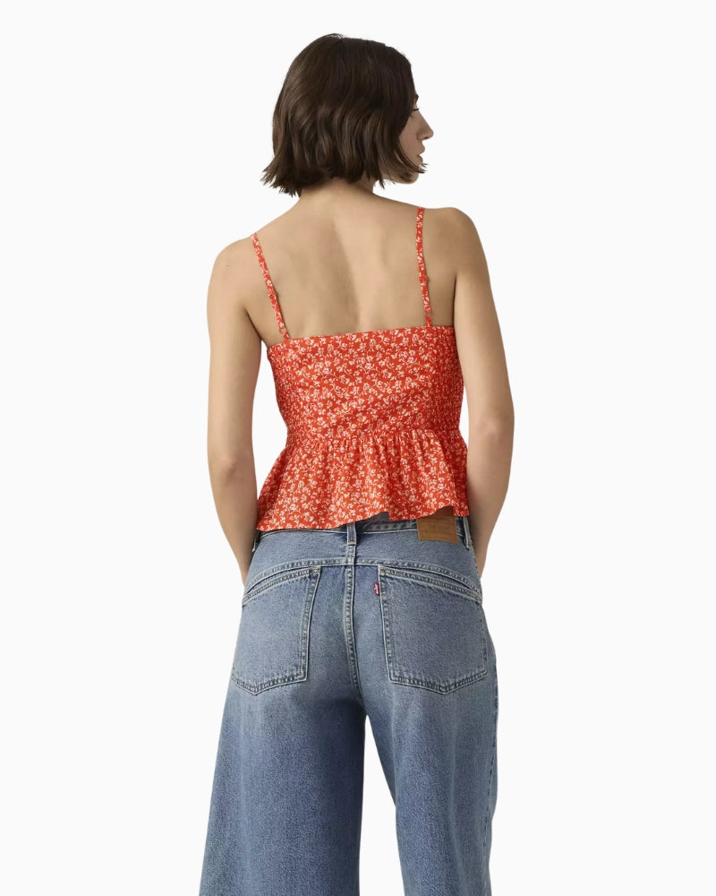 Levi's Monet blouse red back view sleeveless