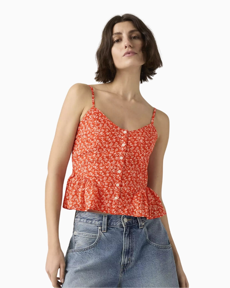 Levi's Monet blouse red front view button up