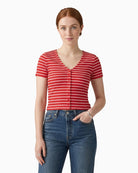 Levi’s Muse SS Tee red and white striped front view