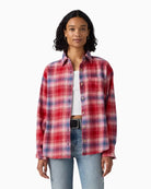 Levi's Nash Flannel Shirt in Locryn Plaid Emboldened Flannel Red front view