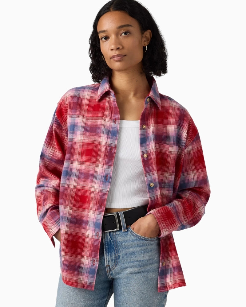 Levi's Nash Flannel Shirt in red front view
