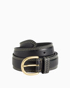 Levi's Olivia Classic Feather Edge Belt in Black stitch detail