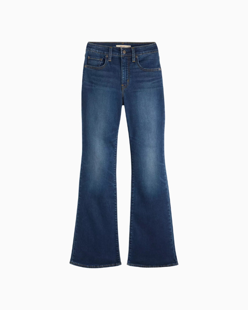 Levi's Premium 726 High Rise Flare Women's Jeans in True Blue Dark front view