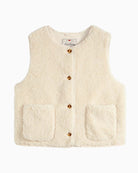 Levi's Rema Sherpa Vest in Off White sherpa fabric detail
