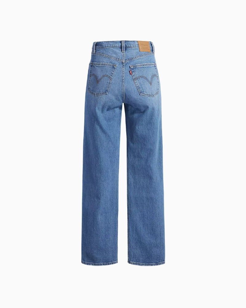 Levi's Ribcage Full Length Denim in Dance Around - Medium Wash back detail