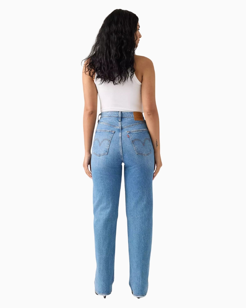 Levi's Ribcage Full Length Denim in Dance Around - Medium Wash back view
