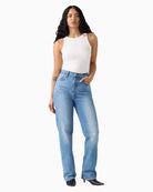 Levi's Ribcage Full Length Denim in Dance Around - Medium Wash full-length view