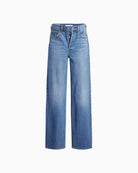 Levi's Ribcage Full Length Denim in Dance Around - Medium Wash waist detail