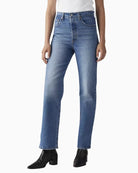 Levi’s Ribcage Straight Ankle Jeans light wash front view