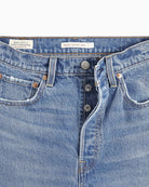 Levi’s Ribcage Straight Ankle Jeans light wash waist detail