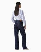 Levi's Ribcage Wide Leg Jeans in Dark Denim back view