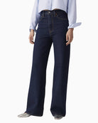 Levi's Ribcage Wide Leg Jeans in Dark Denim front view