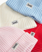 Levi's Sunset Beanie in Red Two Horse pull graphic detail
