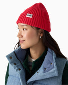 Levi's Sunset Beanie in Red ribbed knit detail