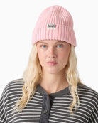 Levi's Sunset Beanie in Rose ribbed knit detail