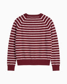 Levi's Supersoft V-Neck Pullover in Cabernet red and white stripe back view