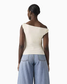 Levi's Tori Twisted Knit Top off white back view