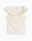 Levi's Tori Twisted Knit Top off white front view