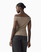 Levi's Tori Twisted Knit Top taupe back view sleeveless