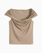Levi's Tori Twisted Knit Top taupe front view