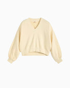 Levi's Vintage V-neck Sweatshirt cream hem detail